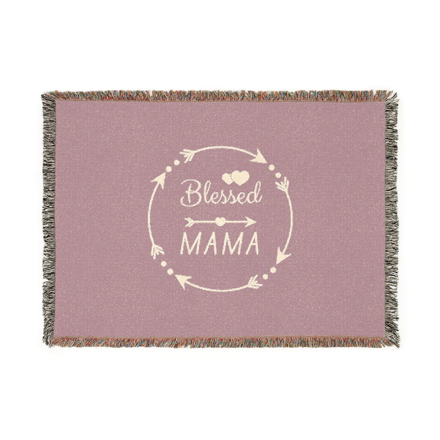 Blessed Mama Woven Blanket - Cozy Throw for Moms - Perfect Gift for Mother's Day & Celebrations