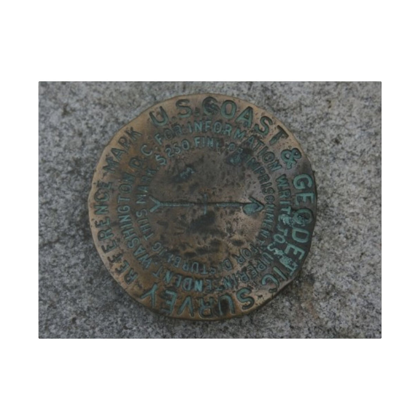Classic Stretched Canvas - Surveyor Marker on top of Stone Mountain in GA