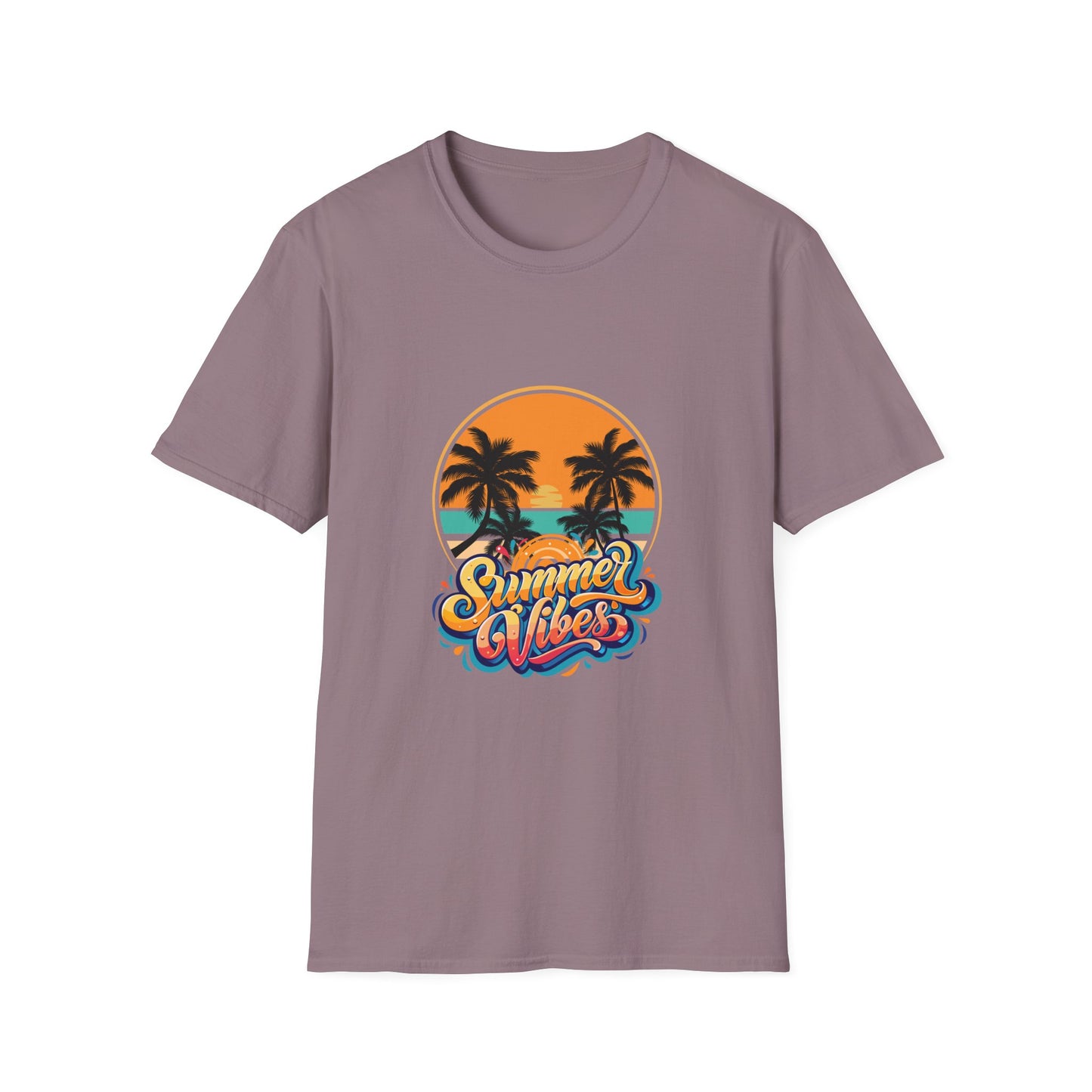 Summer Vibes Unisex Softstyle T-Shirt | Tropical Palm Print Tee