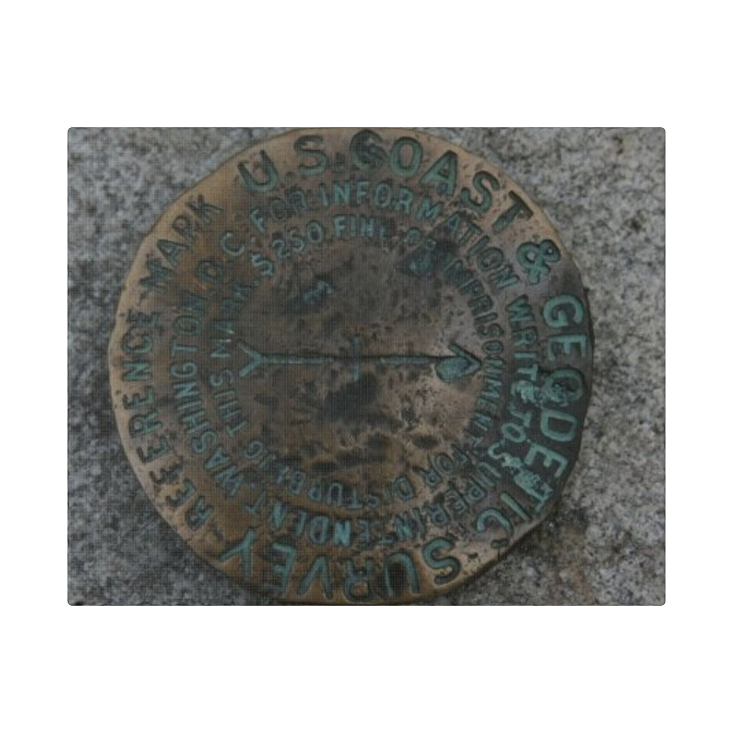 Classic Stretched Canvas - Surveyor Marker on top of Stone Mountain in GA