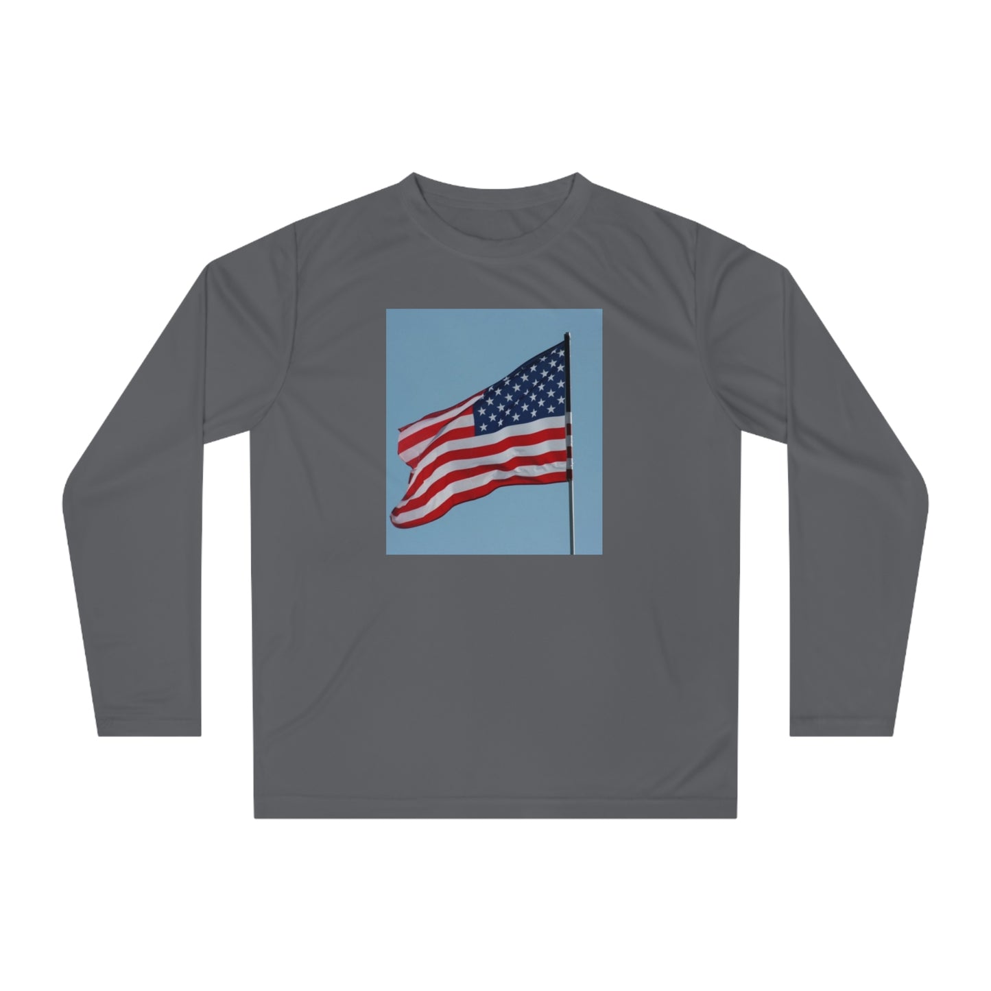 Unisex Performance Long Sleeve Shirt - USA Flag