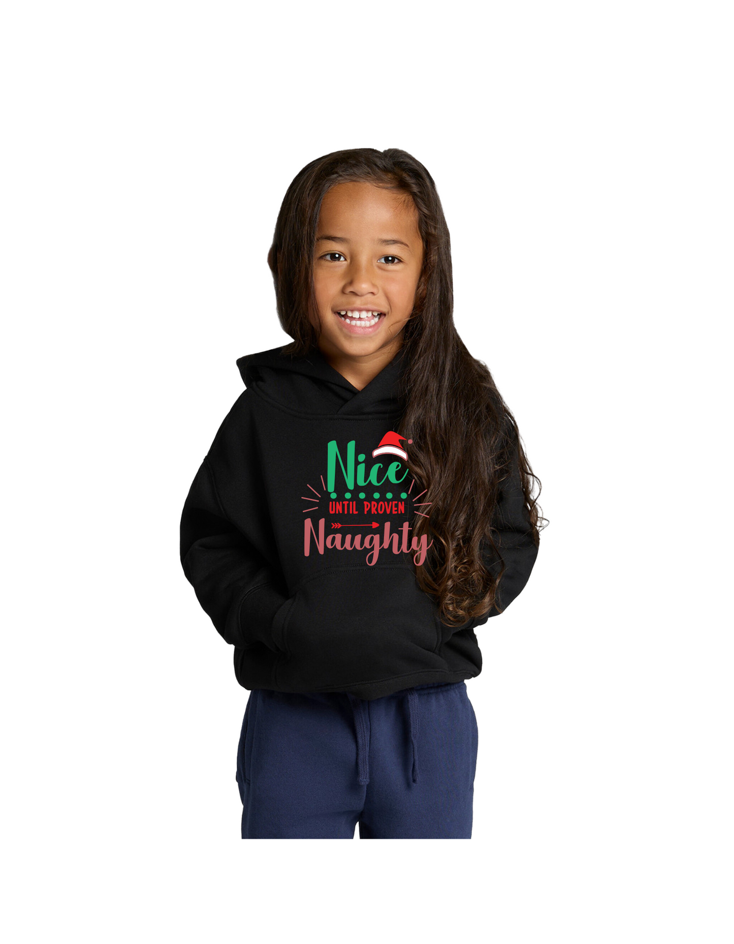 Kids Santa Hoodie - "Nice But Spoiled, Naughty"