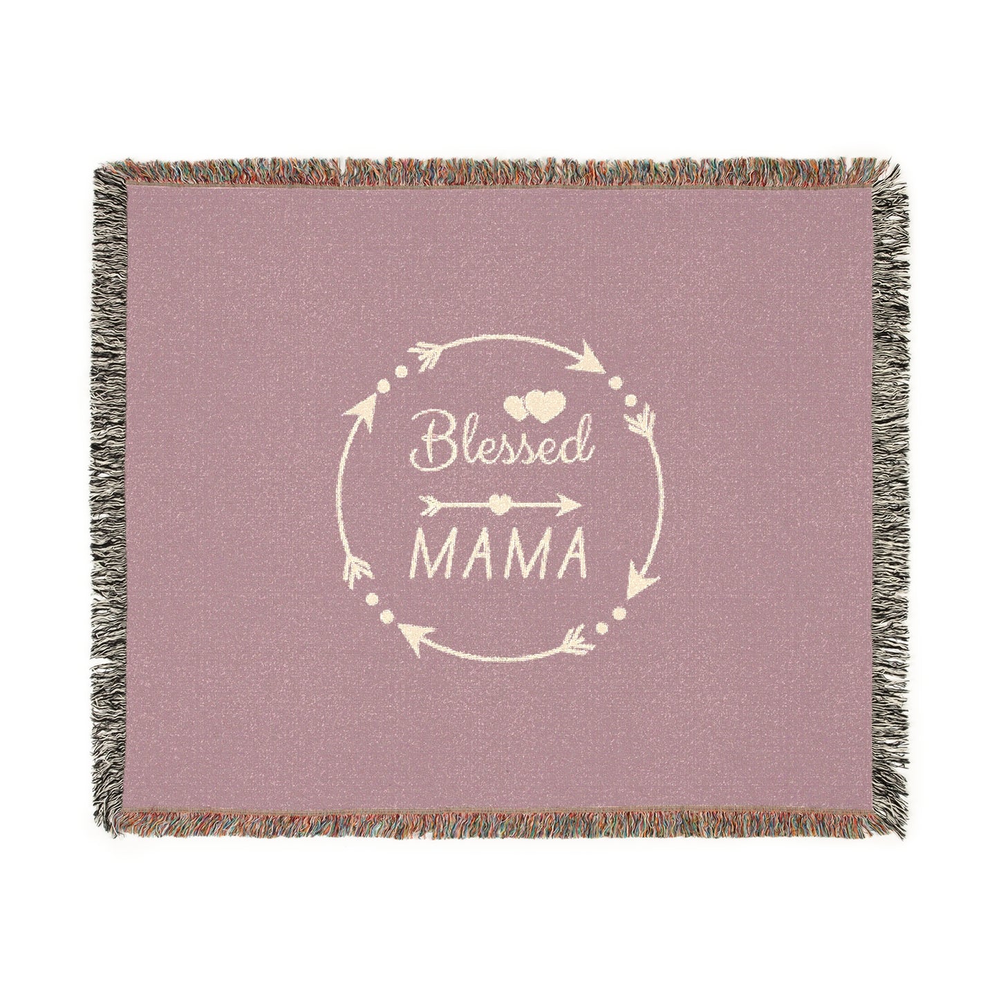 Blessed Mama Woven Blanket - Cozy Throw for Moms - Perfect Gift for Mother's Day & Celebrations