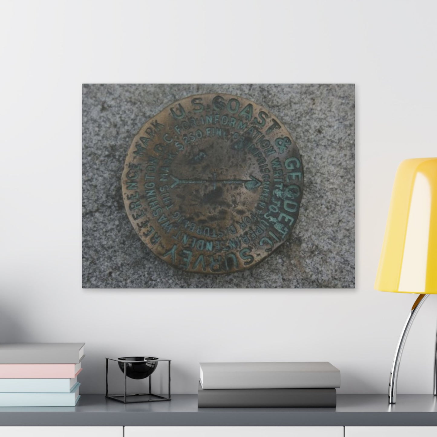 Classic Stretched Canvas - Surveyor Marker on top of Stone Mountain in GA