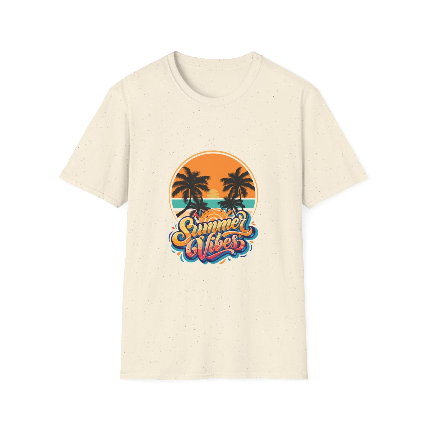 Summer Vibes Unisex Softstyle T-Shirt | Tropical Palm Print Tee