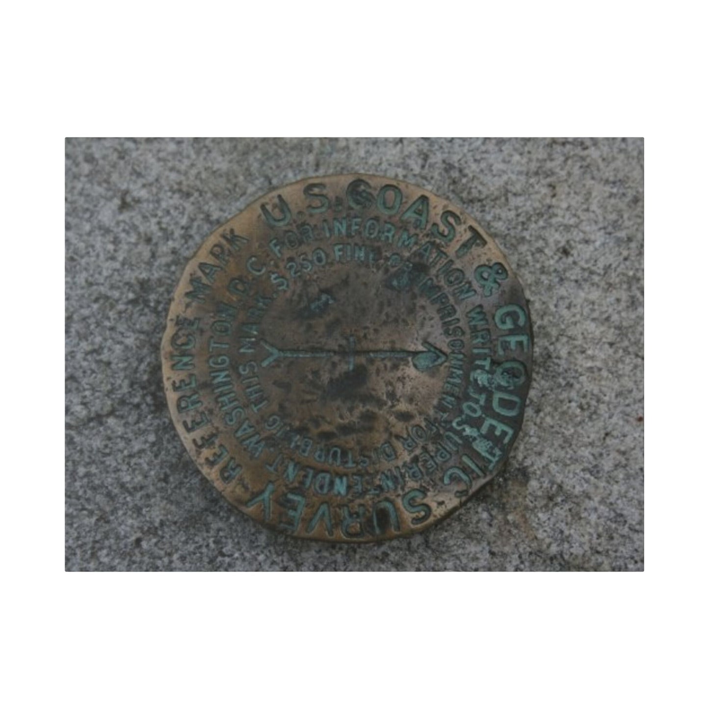 Classic Stretched Canvas - Surveyor Marker on top of Stone Mountain in GA