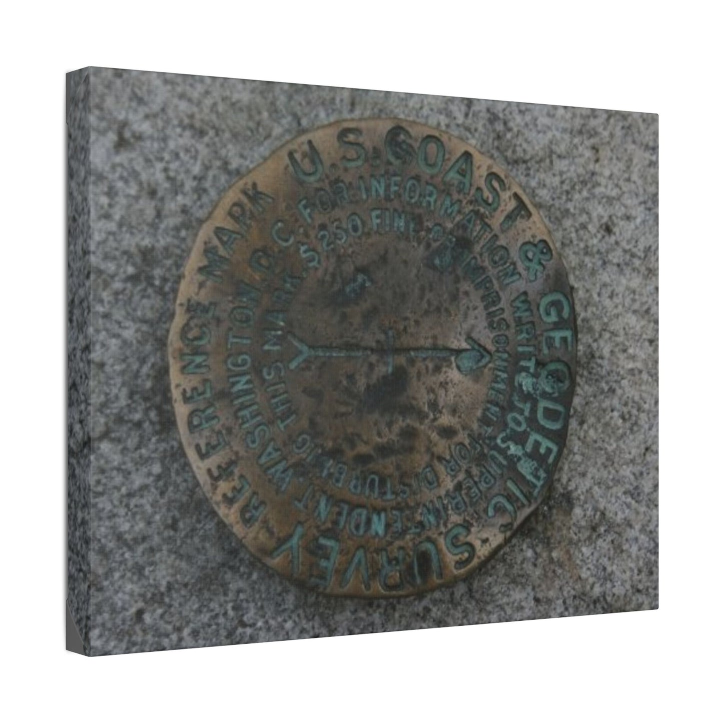 Classic Stretched Canvas - Surveyor Marker on top of Stone Mountain in GA