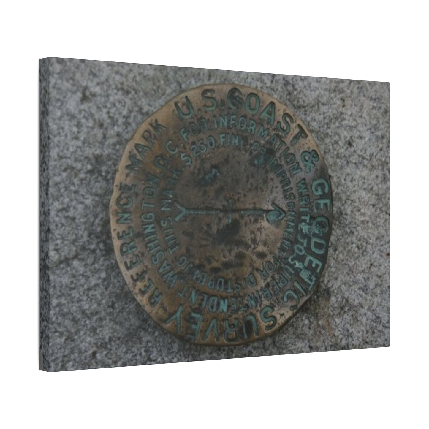 Classic Stretched Canvas - Surveyor Marker on top of Stone Mountain in GA
