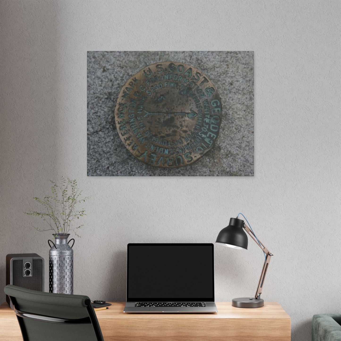 Classic Stretched Canvas - Surveyor Marker on top of Stone Mountain in GA