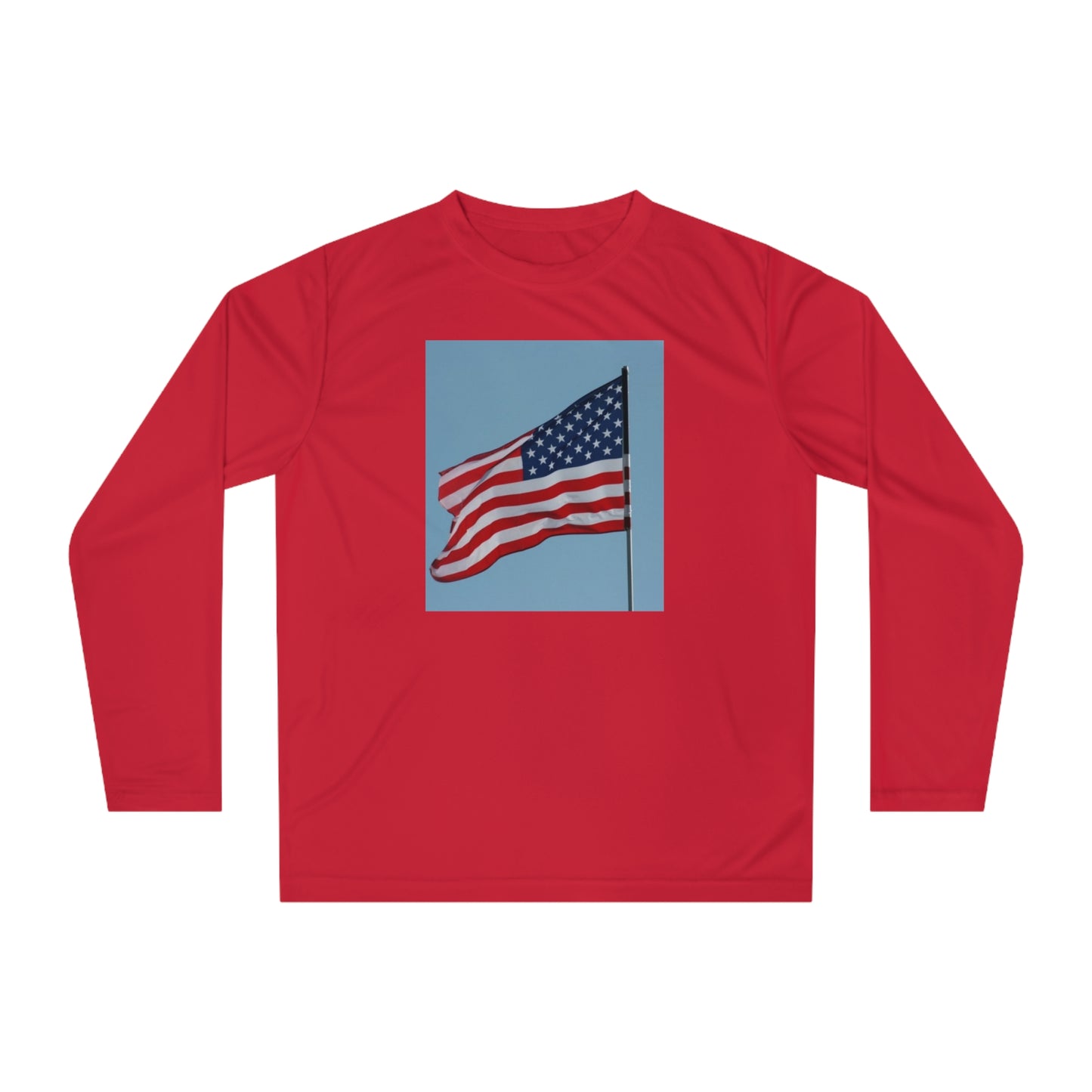 Unisex Performance Long Sleeve Shirt - USA Flag