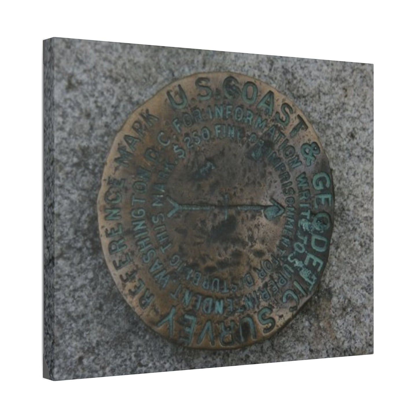 Classic Stretched Canvas - Surveyor Marker on top of Stone Mountain in GA