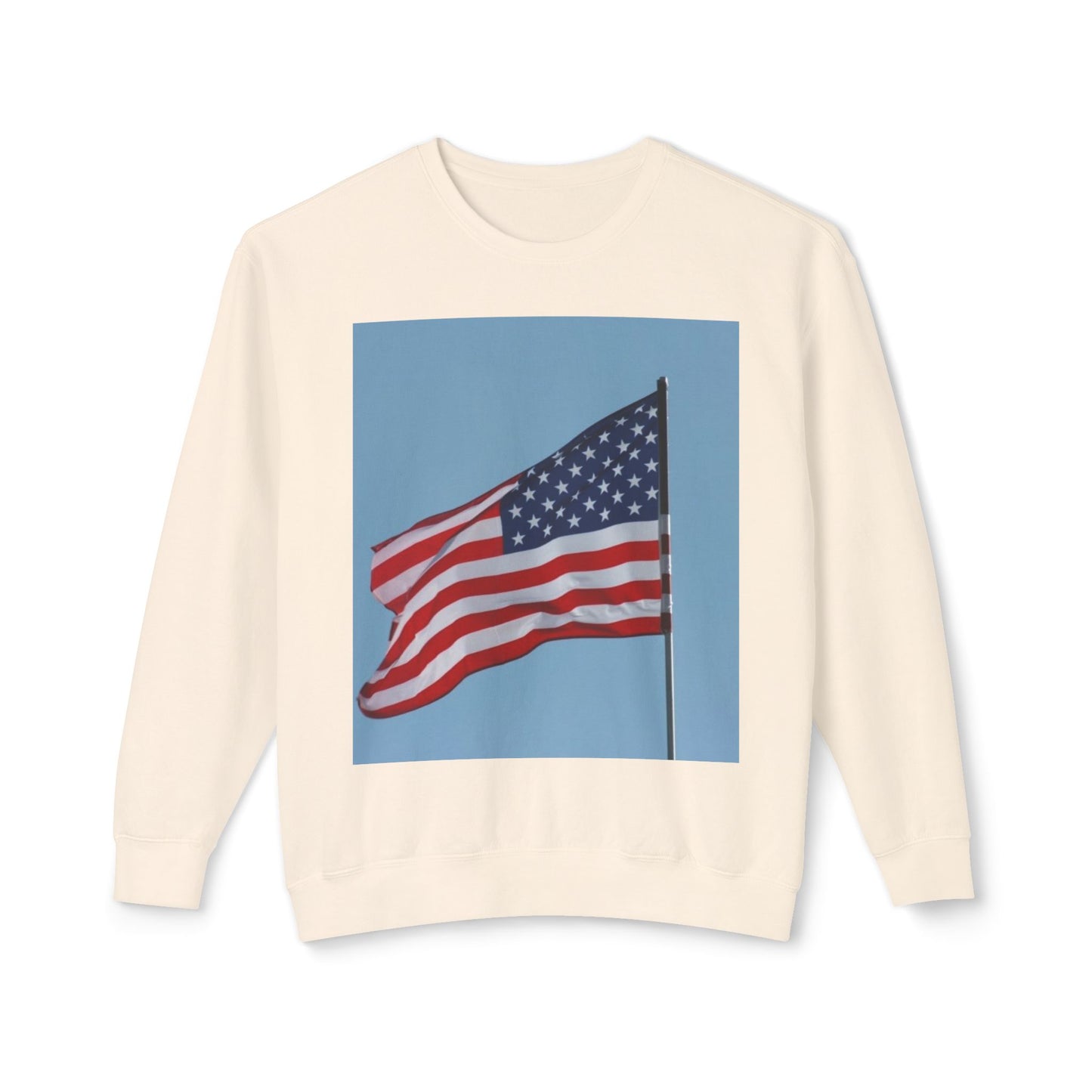 Unisex Lightweight Crewneck Sweatshirt - USA Flag