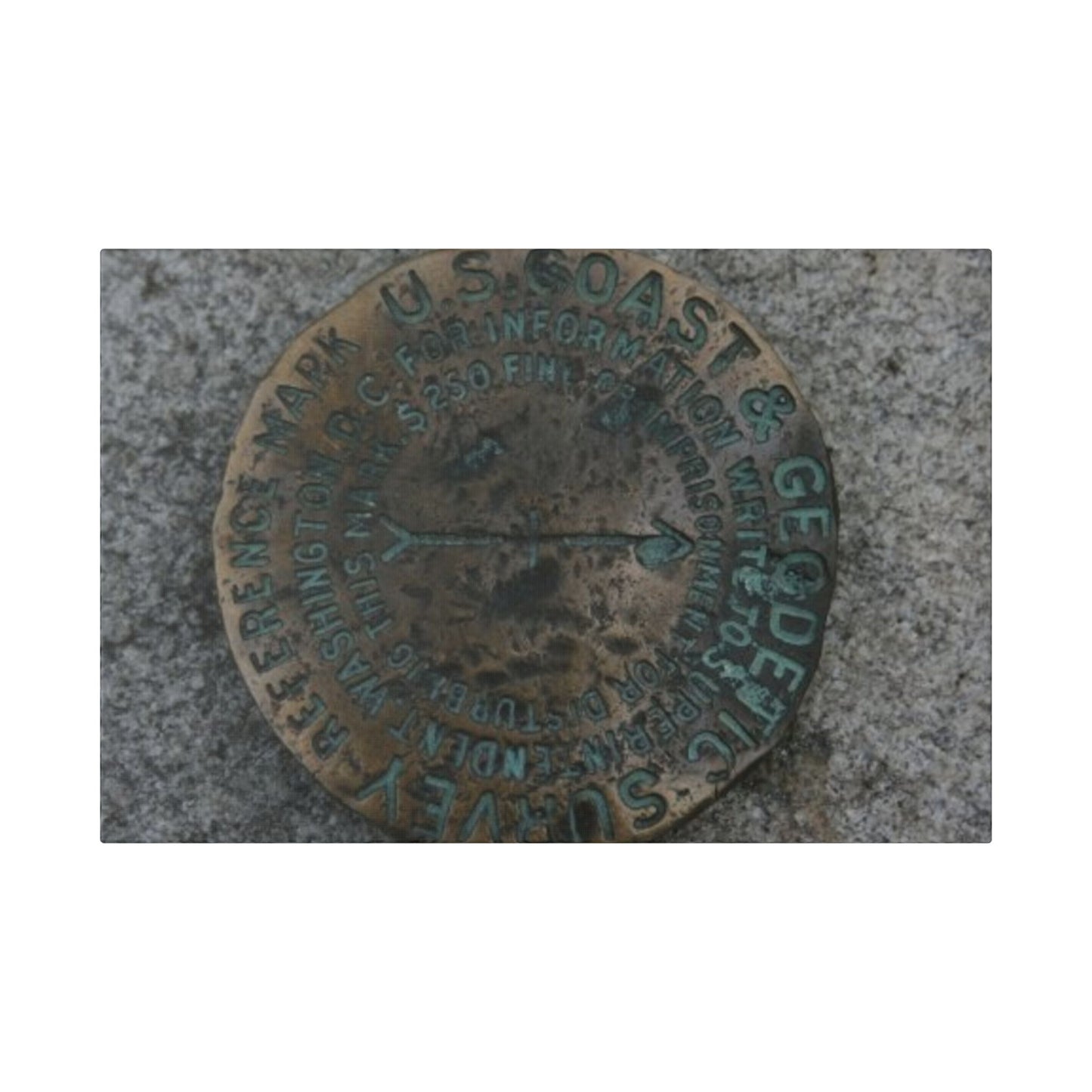 Classic Stretched Canvas - Surveyor Marker on top of Stone Mountain in GA