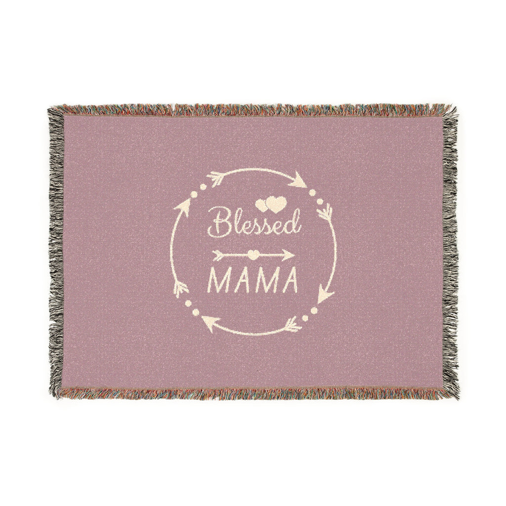 Blessed Mama Woven Blanket - Cozy Throw for Moms - Perfect Gift for Mother's Day & Celebrations