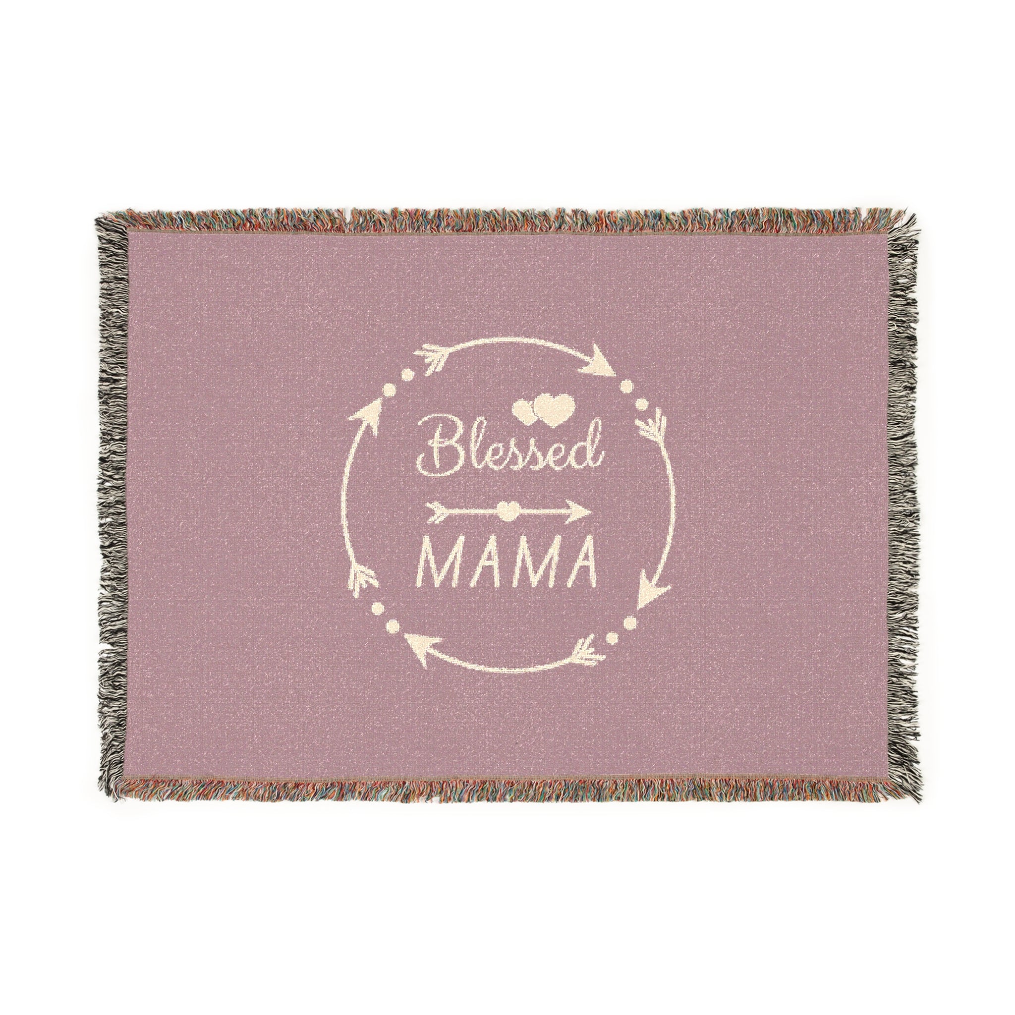 Blessed Mama Woven Blanket - Cozy Throw for Moms - Perfect Gift for Mother's Day & Celebrations