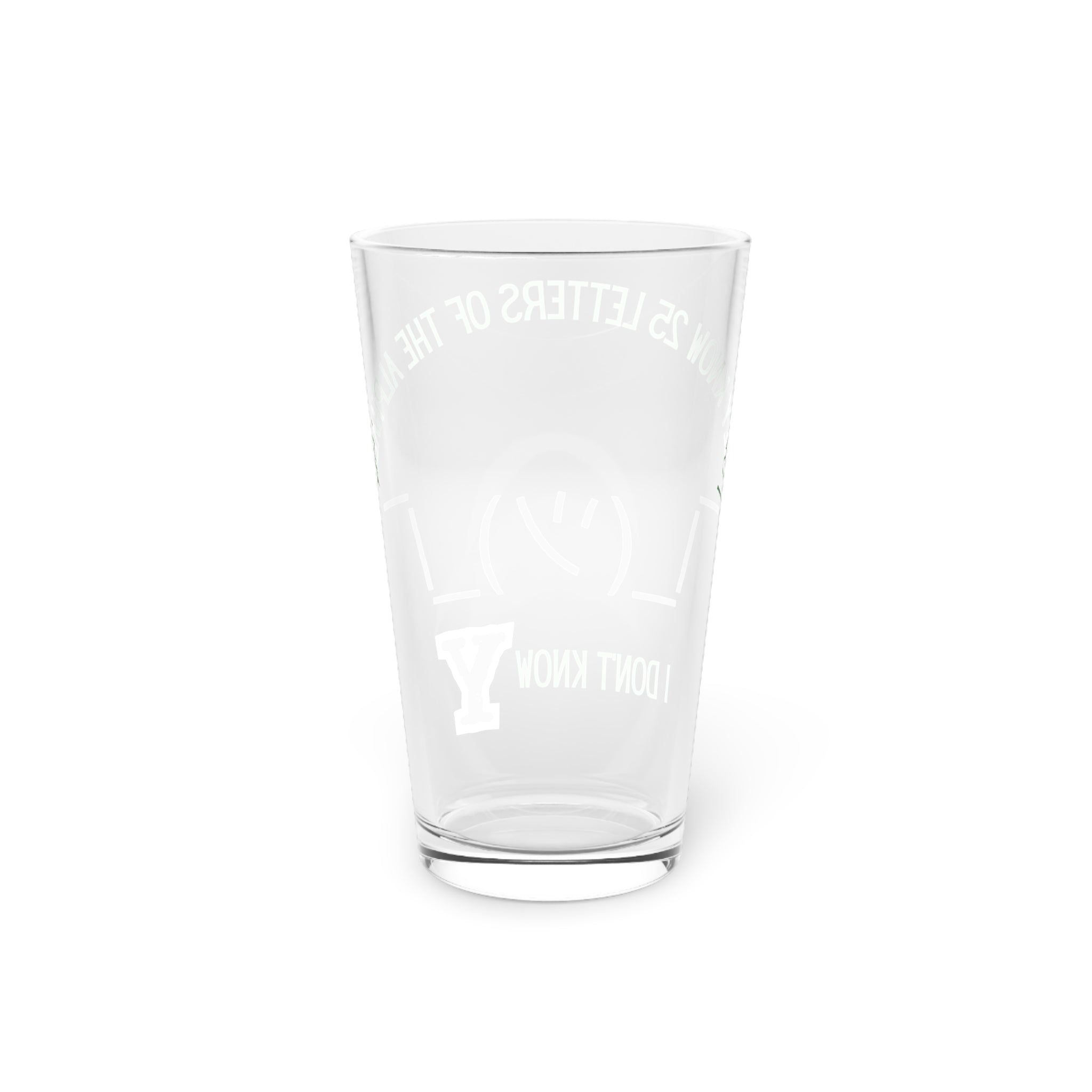 Pint Glass, 16oz - Alphabet