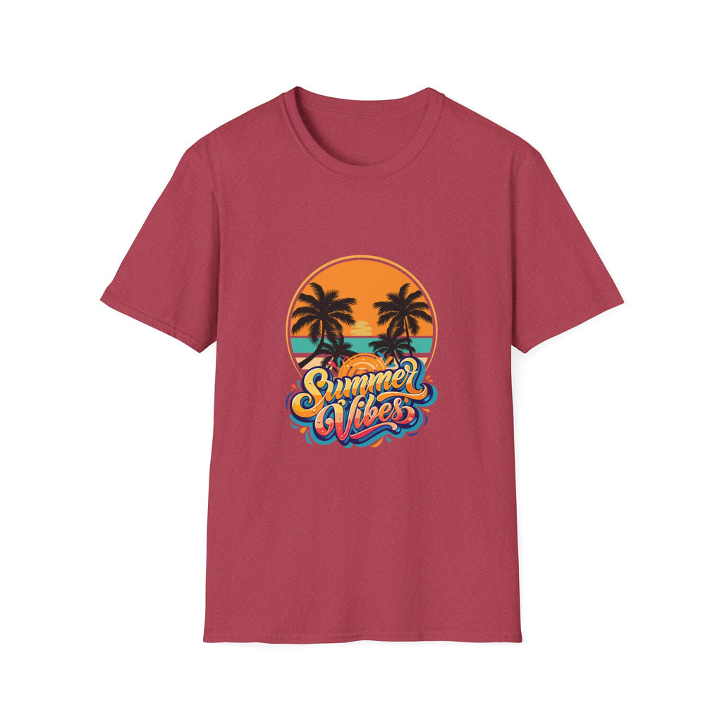 Summer Vibes Unisex Softstyle T-Shirt | Tropical Palm Print Tee