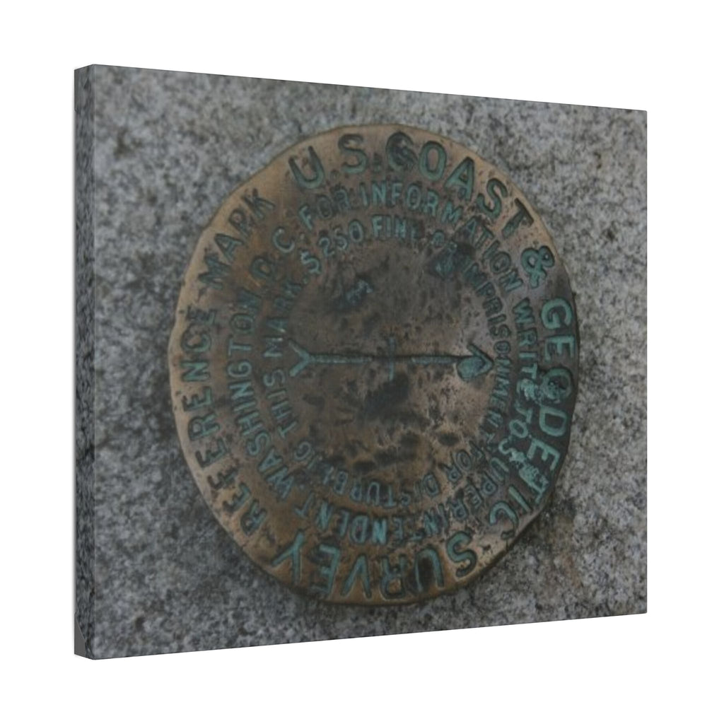 Classic Stretched Canvas - Surveyor Marker on top of Stone Mountain in GA