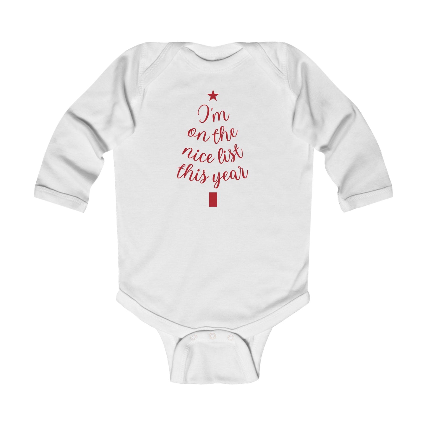 Christmas Infant Long Sleeve Bodysuit, I'm on the Nice List This Year, Baby Holiday Outfit, Cute Christmas Gift, Newborn Christmas Apparel,