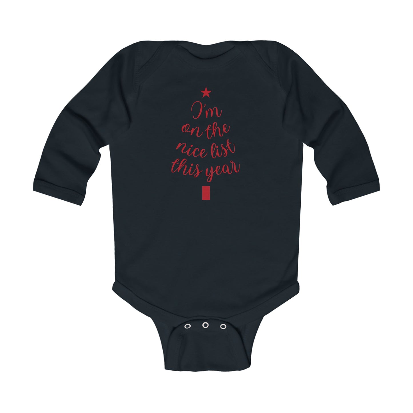 Christmas Infant Long Sleeve Bodysuit, I'm on the Nice List This Year, Baby Holiday Outfit, Cute Christmas Gift, Newborn Christmas Apparel,