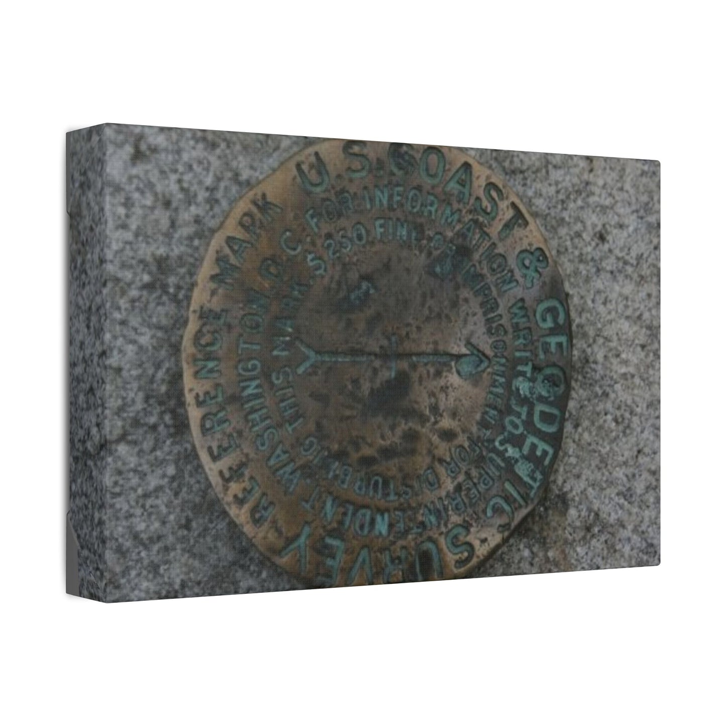 Classic Stretched Canvas - Surveyor Marker on top of Stone Mountain in GA