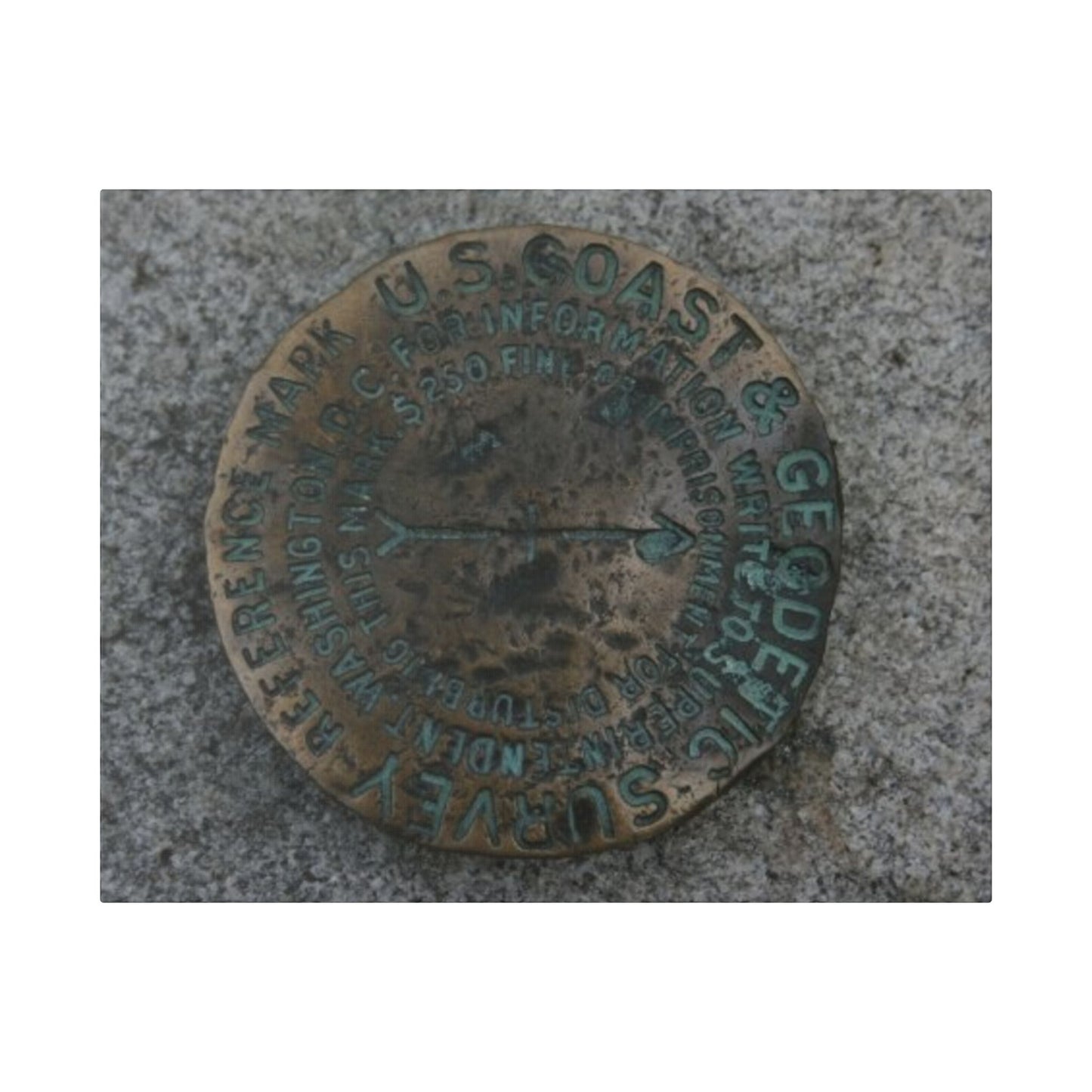 Classic Stretched Canvas - Surveyor Marker on top of Stone Mountain in GA