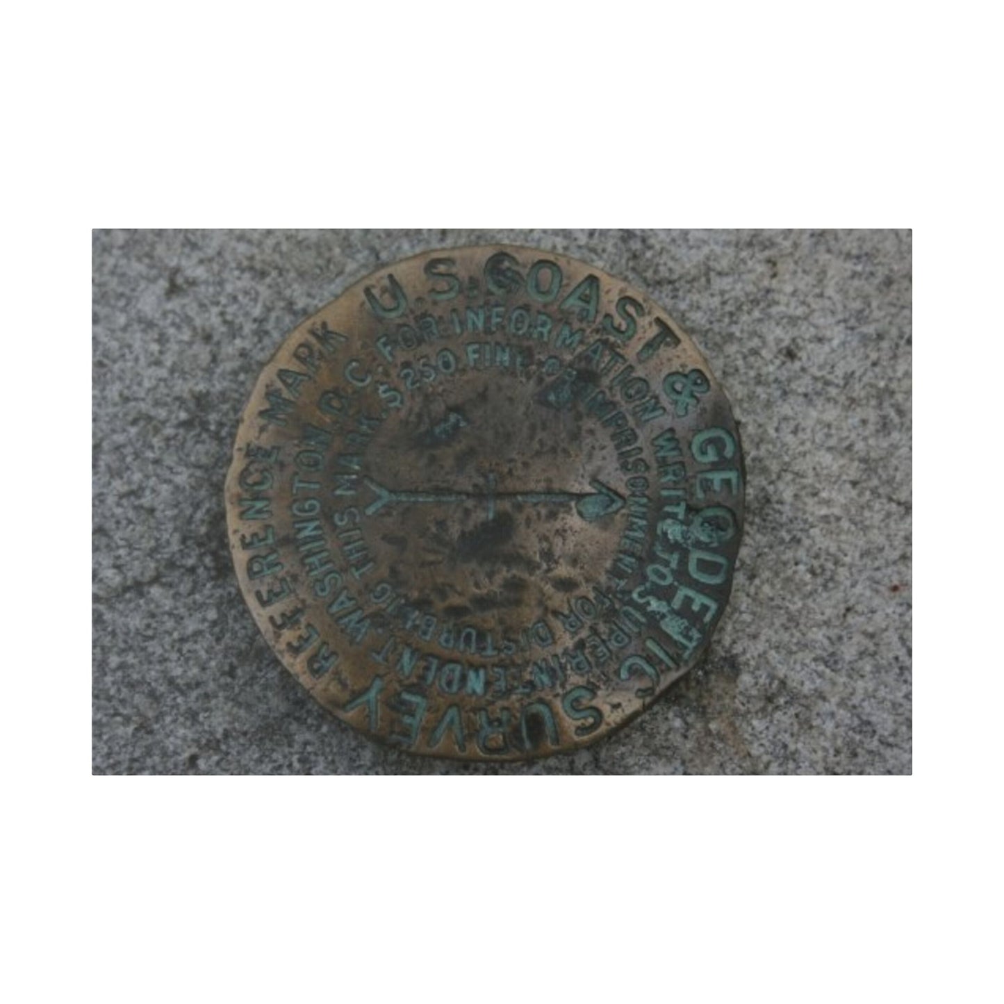 Classic Stretched Canvas - Surveyor Marker on top of Stone Mountain in GA