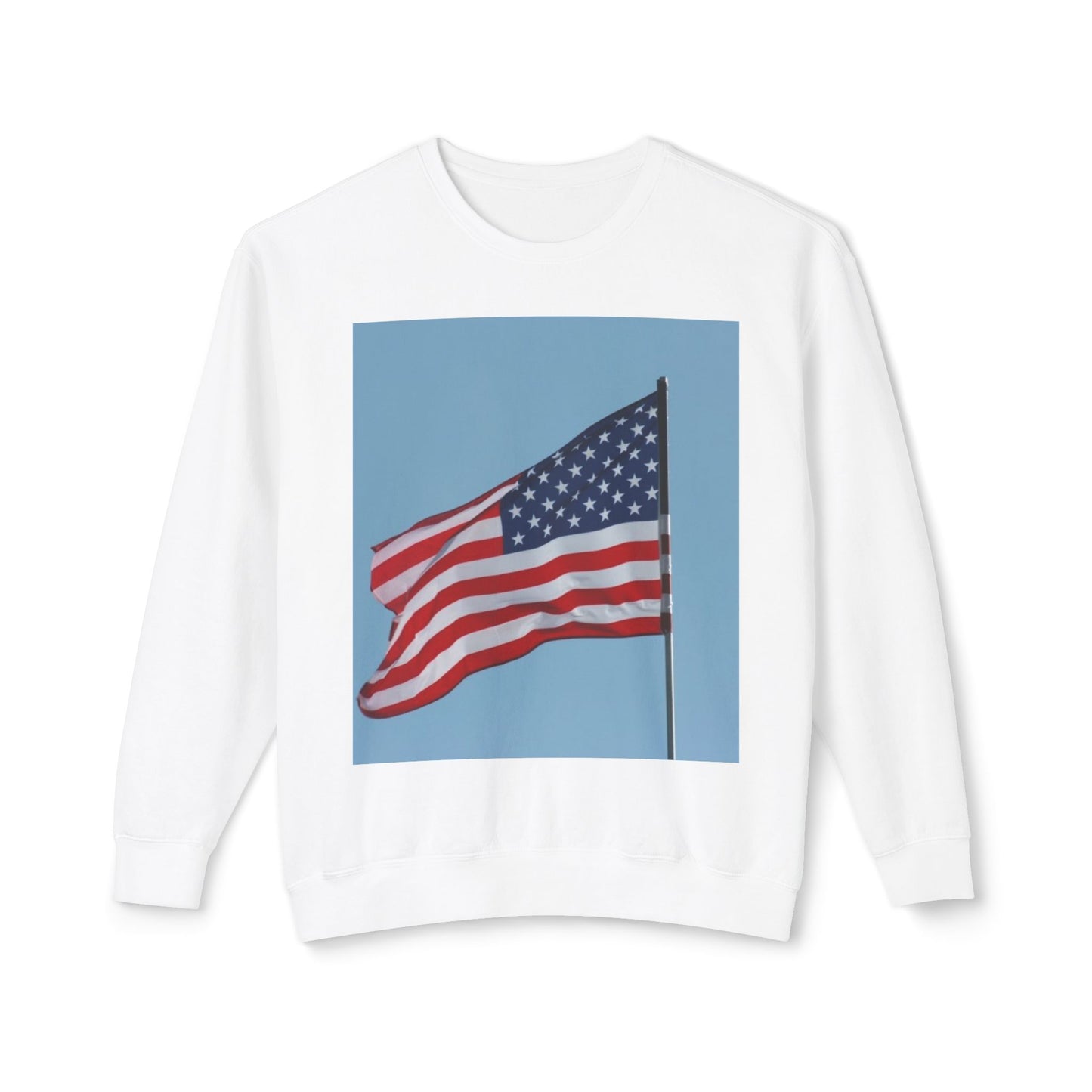 Unisex Lightweight Crewneck Sweatshirt - USA Flag