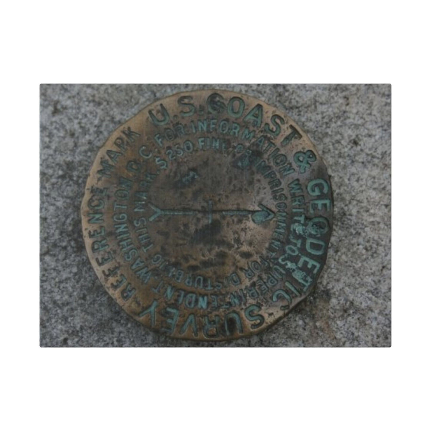 Classic Stretched Canvas - Surveyor Marker on top of Stone Mountain in GA