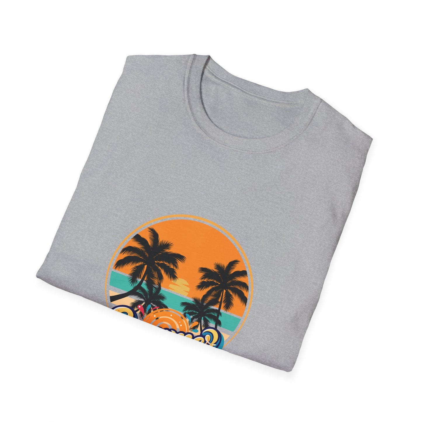 Summer Vibes Unisex Softstyle T-Shirt | Tropical Palm Print Tee
