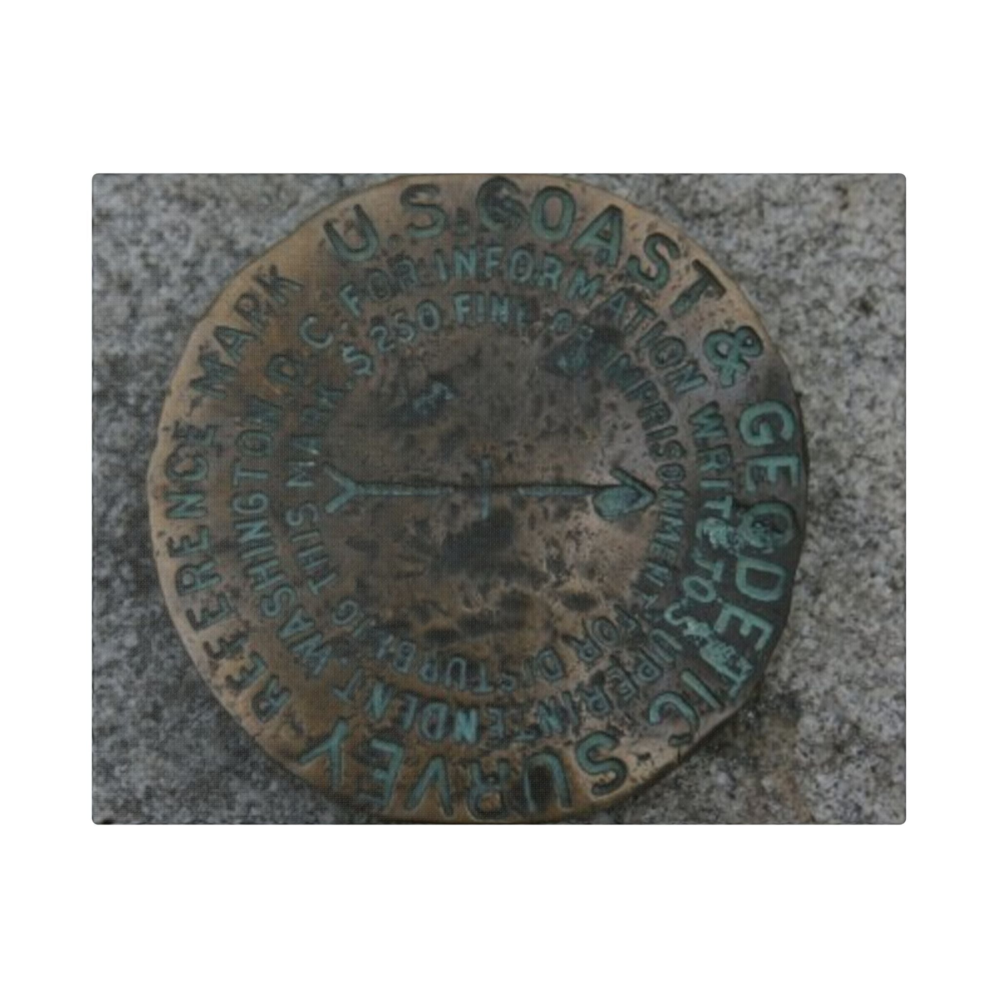 Classic Stretched Canvas - Surveyor Marker on top of Stone Mountain in GA
