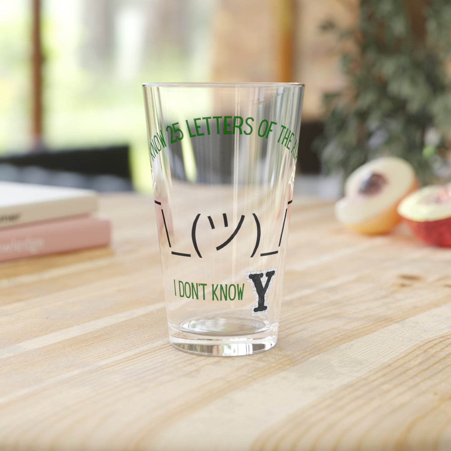 Pint Glass, 16oz - Alphabet