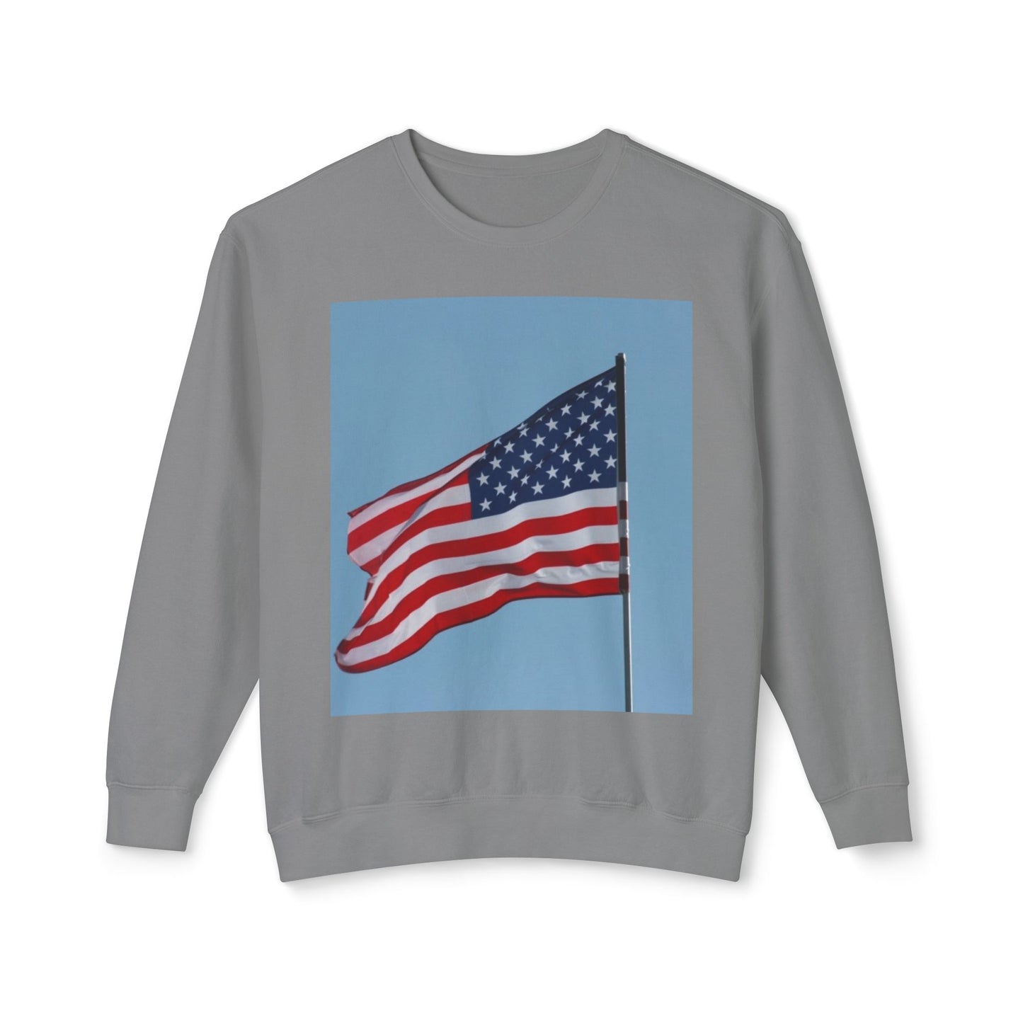 Unisex Lightweight Crewneck Sweatshirt - USA Flag