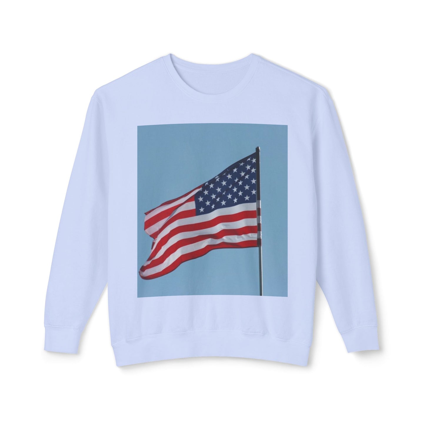 Unisex Lightweight Crewneck Sweatshirt - USA Flag