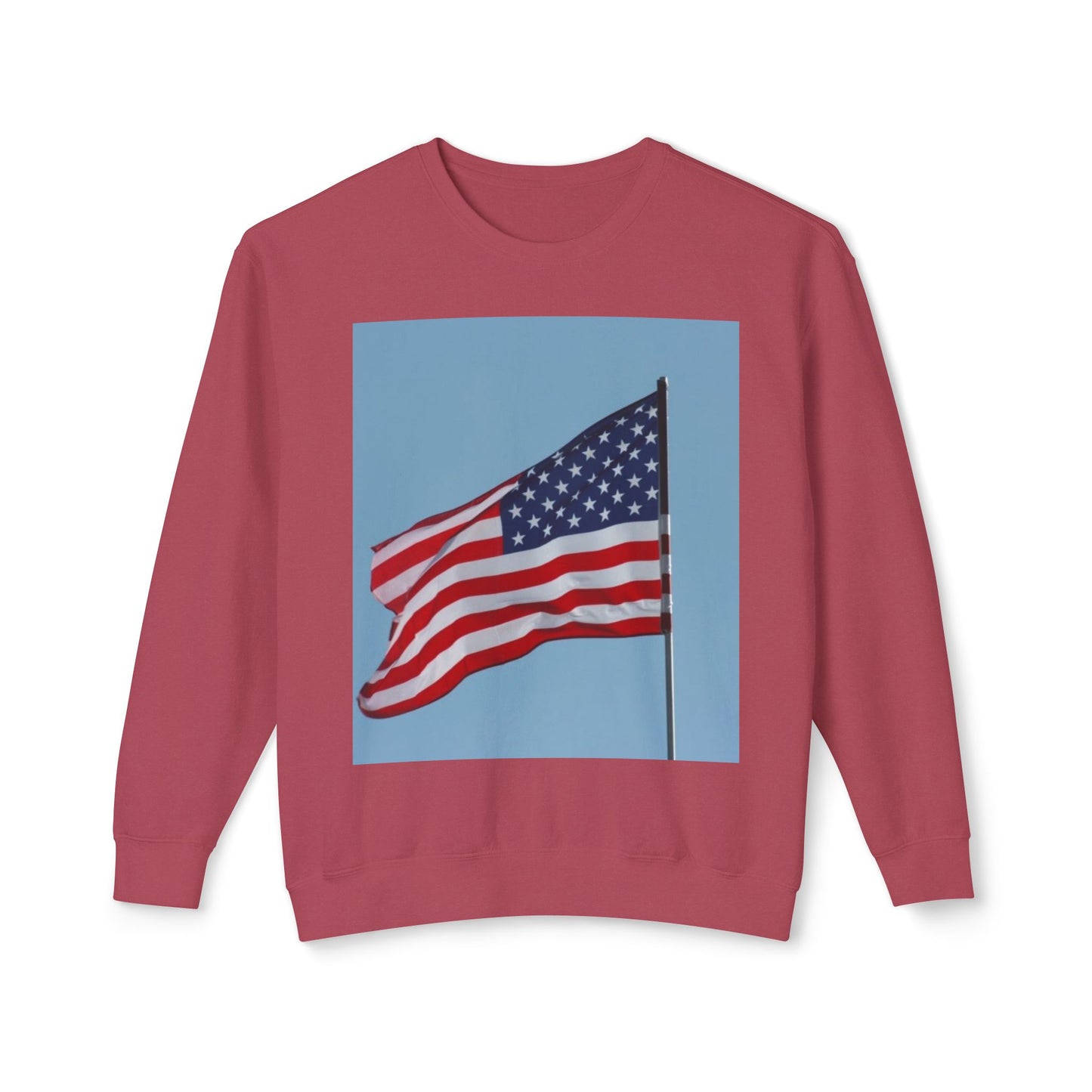 Unisex Lightweight Crewneck Sweatshirt - USA Flag