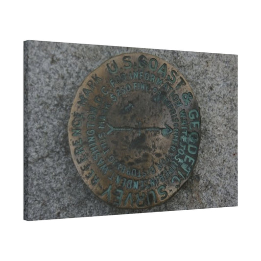 Classic Stretched Canvas - Surveyor Marker on top of Stone Mountain in GA