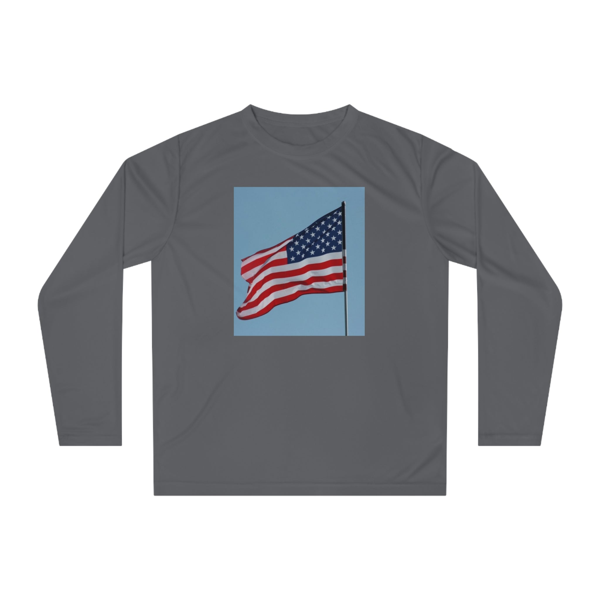 Unisex Performance Long Sleeve Shirt - USA Flag
