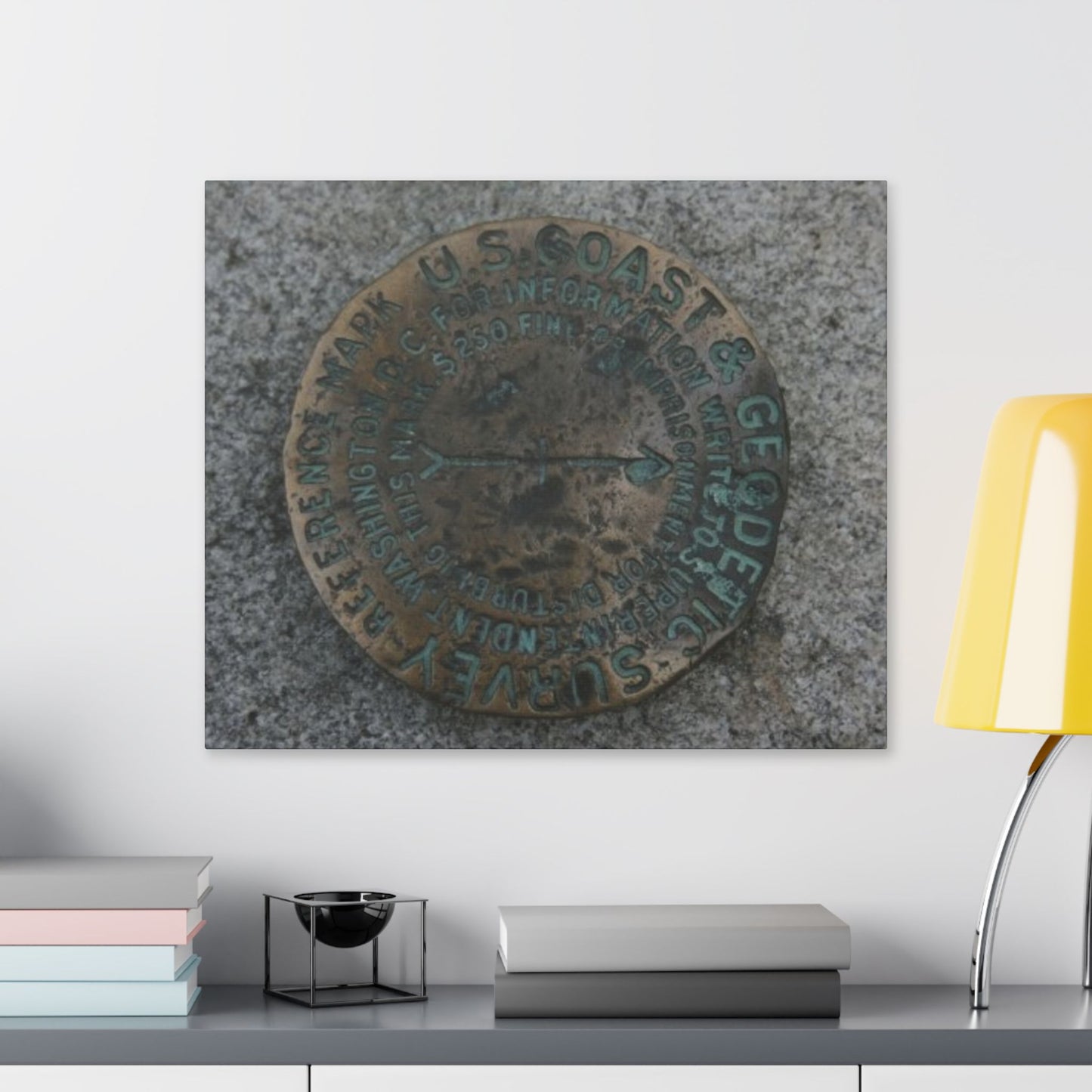 Classic Stretched Canvas - Surveyor Marker on top of Stone Mountain in GA