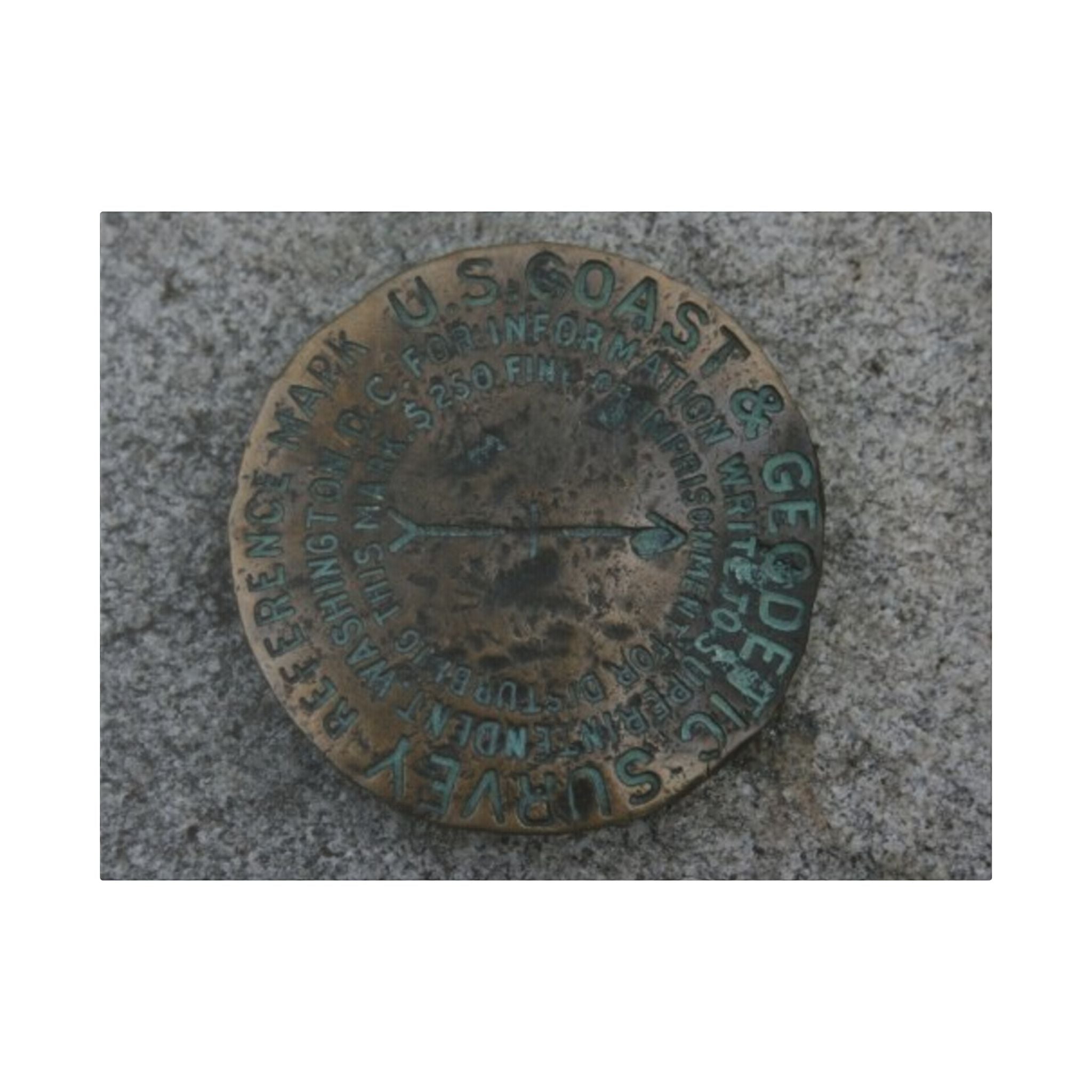 Classic Stretched Canvas - Surveyor Marker on top of Stone Mountain in GA