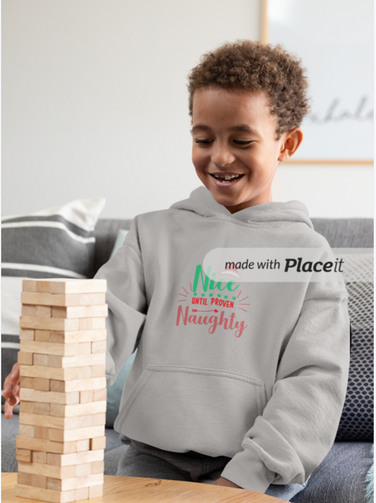 Kids Santa Hoodie - "Nice But Spoiled, Naughty"