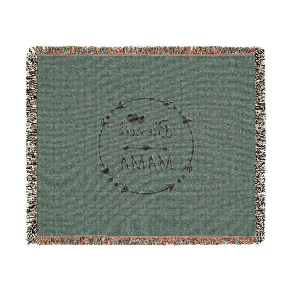 Blessed Mama Woven Blanket - Cozy Throw for Moms - Perfect Gift for Mother's Day & Celebrations