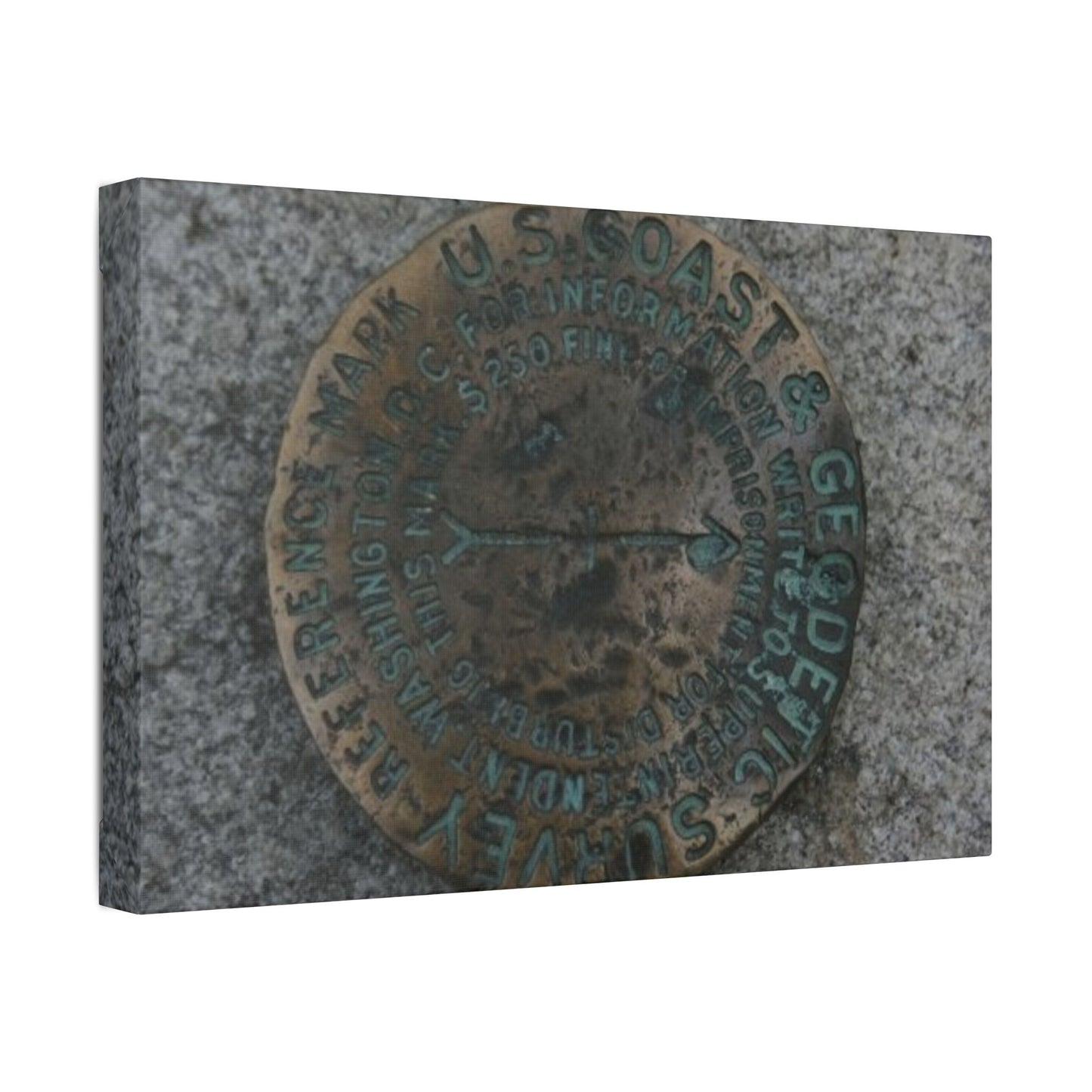 Classic Stretched Canvas - Surveyor Marker on top of Stone Mountain in GA