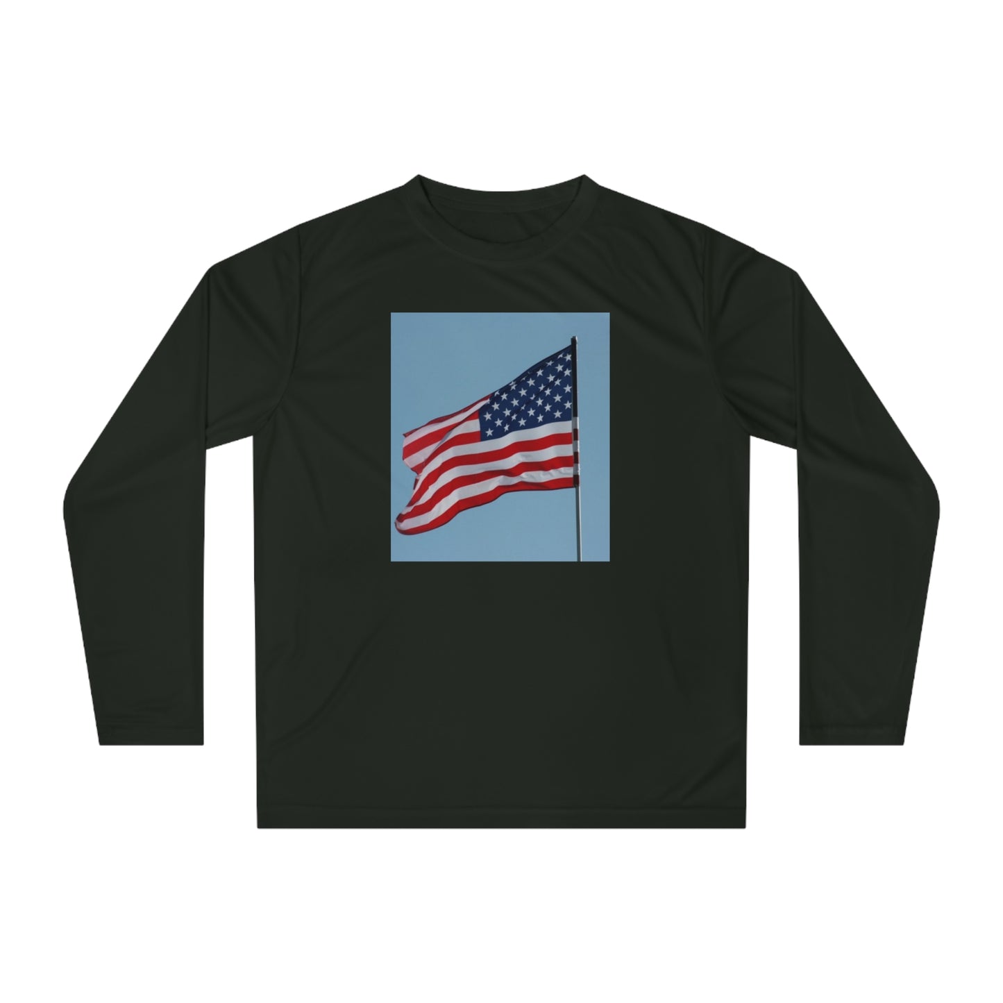 Unisex Performance Long Sleeve Shirt - USA Flag