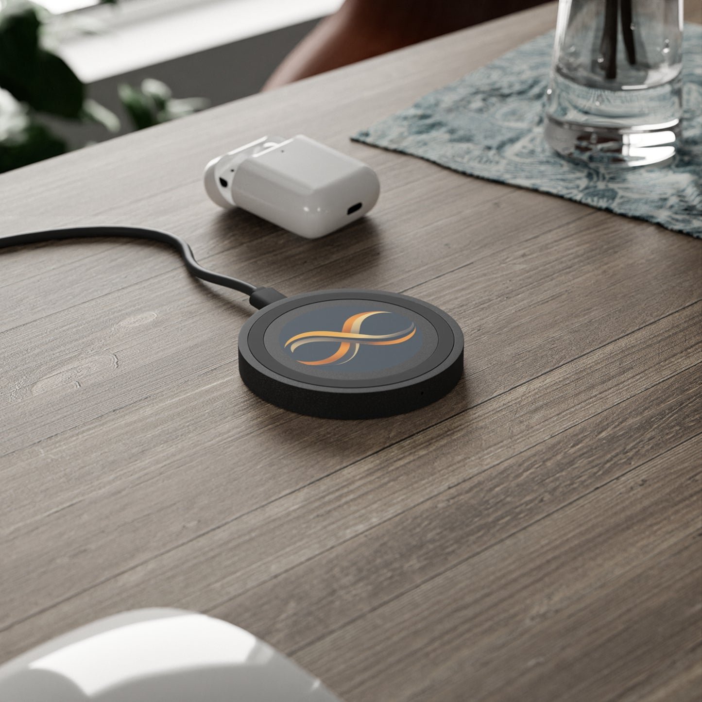 Stylish Wireless Charging Pad for Home & Office, Modern Tech Accessory, Perfect for Gifts,  Qi Certified Charger, Desk Organizer