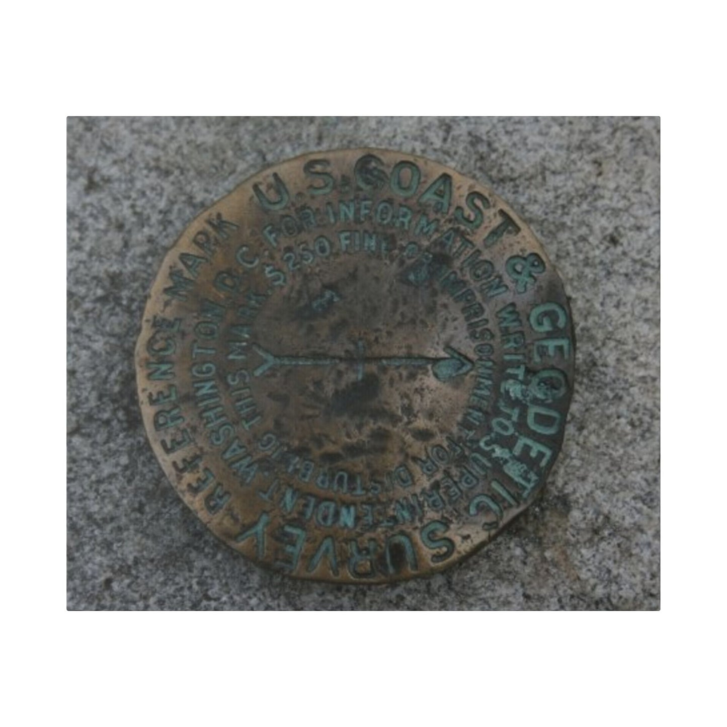 Classic Stretched Canvas - Surveyor Marker on top of Stone Mountain in GA