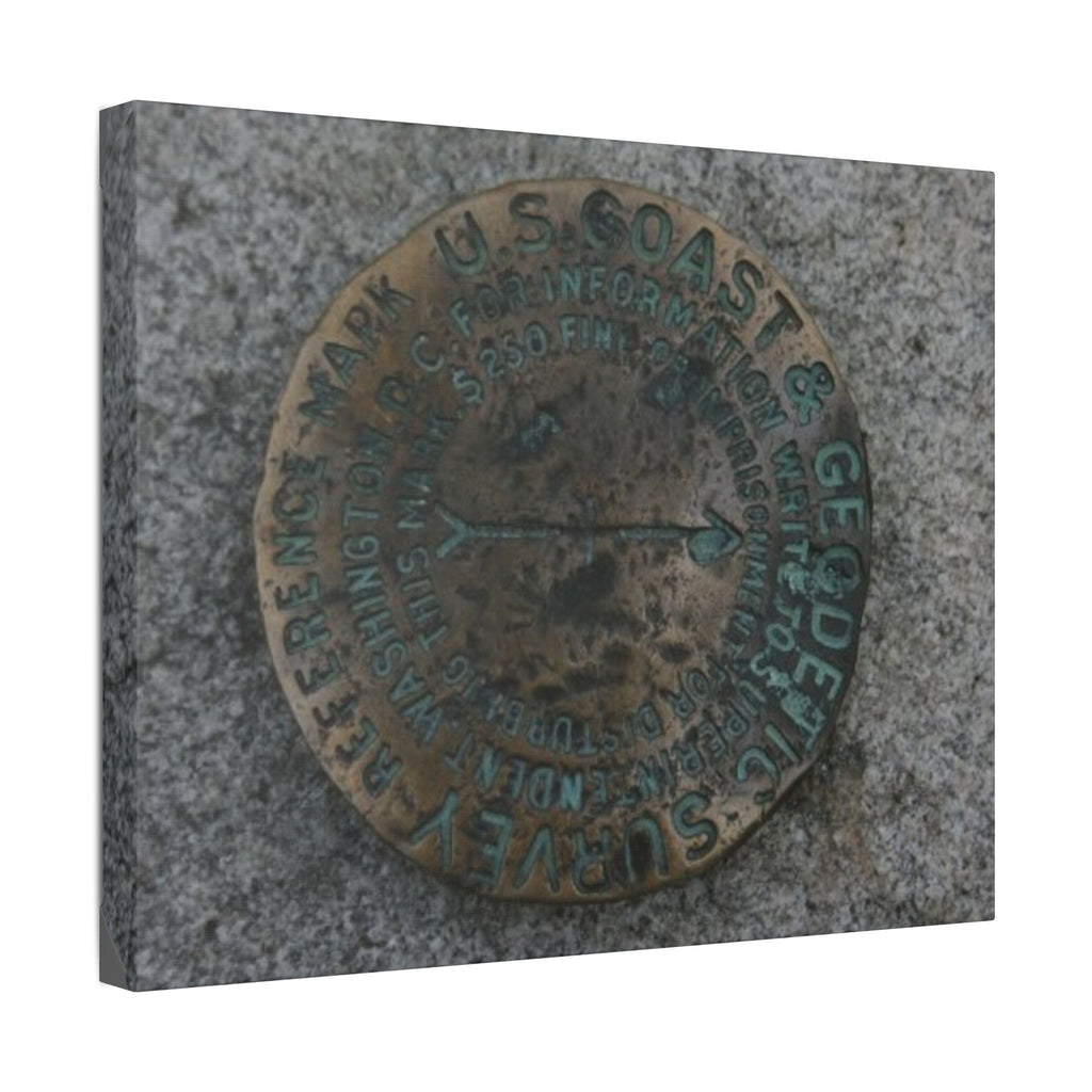 Classic Stretched Canvas - Surveyor Marker on top of Stone Mountain in GA