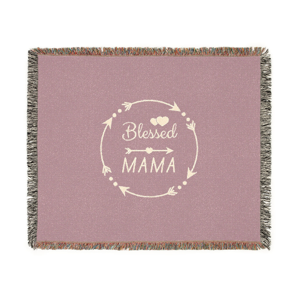 Blessed Mama Woven Blanket - Cozy Throw for Moms - Perfect Gift for Mother's Day & Celebrations