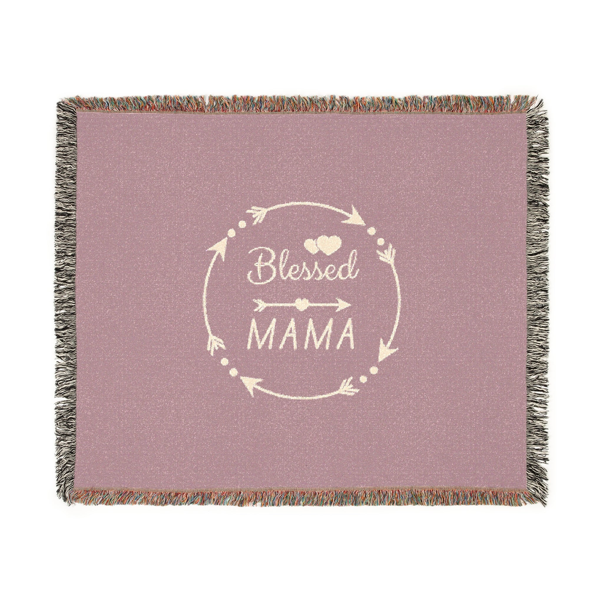 Blessed Mama Woven Blanket - Cozy Throw for Moms - Perfect Gift for Mother's Day & Celebrations