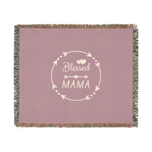 Blessed Mama Woven Blanket - Cozy Throw for Moms - Perfect Gift for Mother's Day & Celebrations