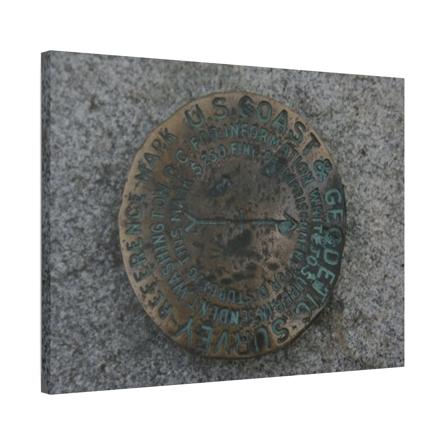 Classic Stretched Canvas - Surveyor Marker on top of Stone Mountain in GA